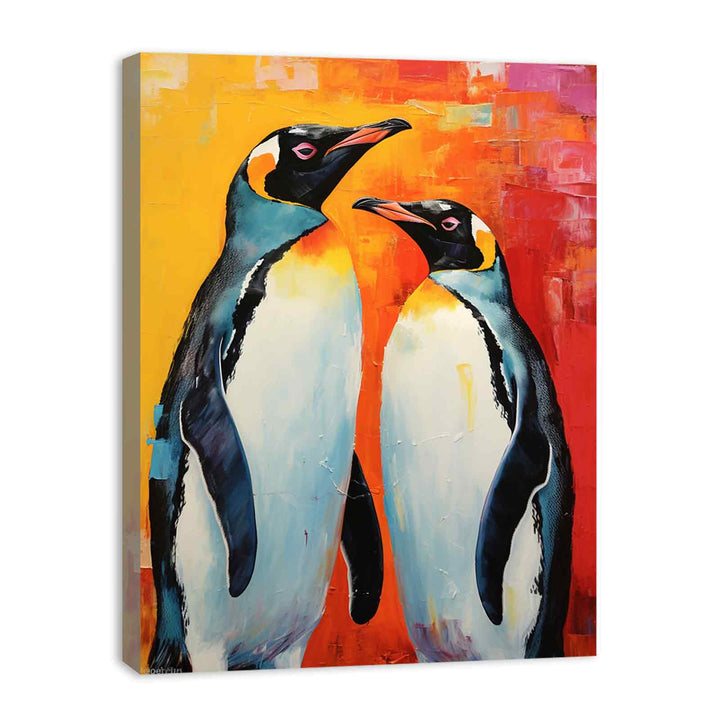 Two Penguin Modern Art Painting  