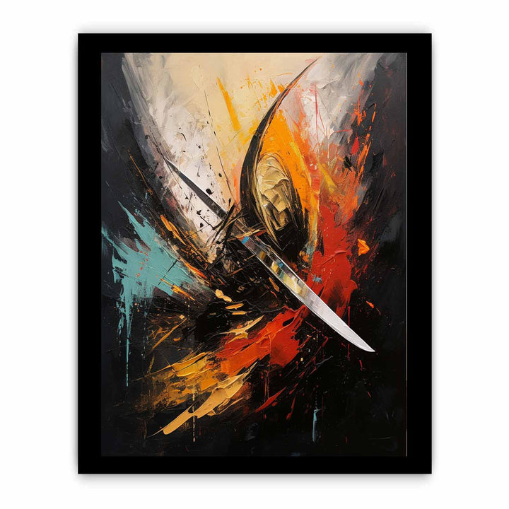 Red Knife Art Abstract Painting