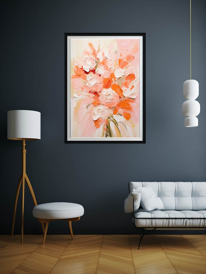 Peach Abstract Knife Art Painting