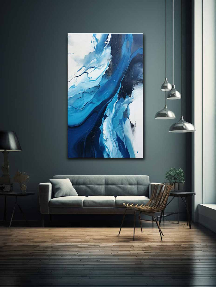 Blue Black Abstract Painting