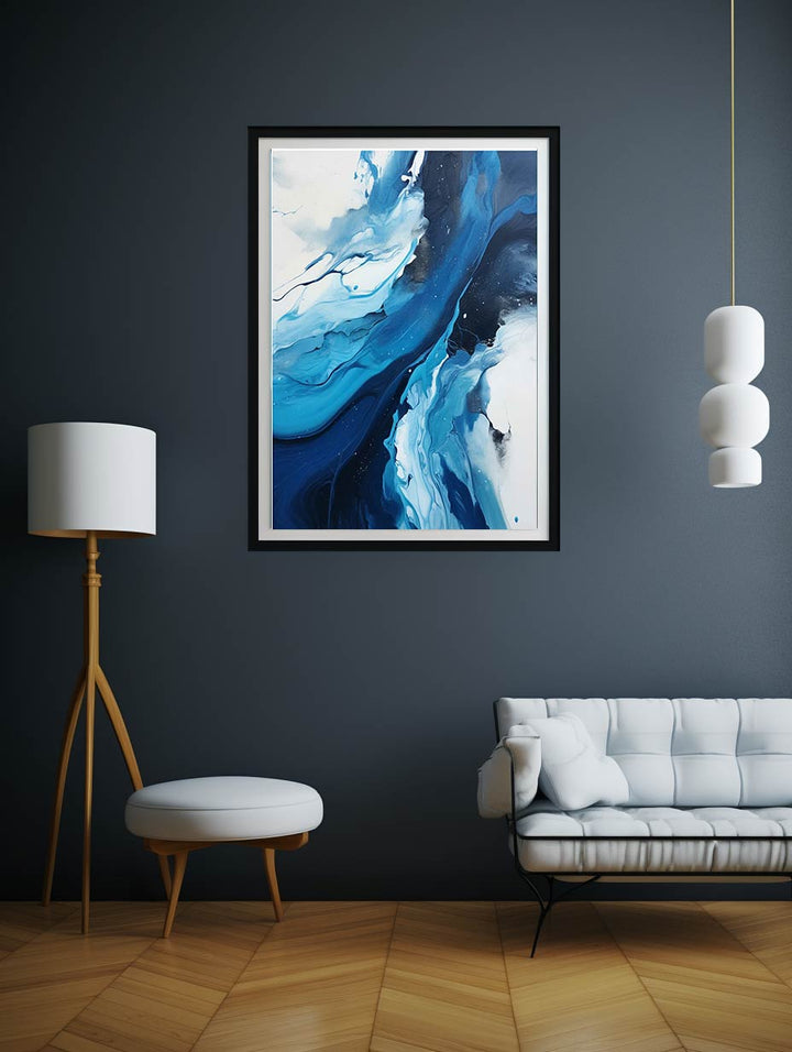 Blue Black Abstract Painting