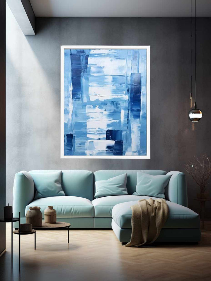 Knife Blue  Abstract Art Painting