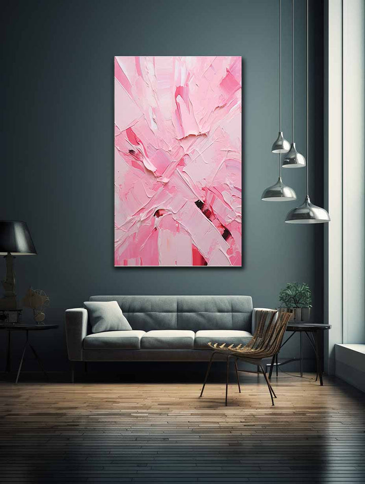 Knife Pink  Abstract Art Painting