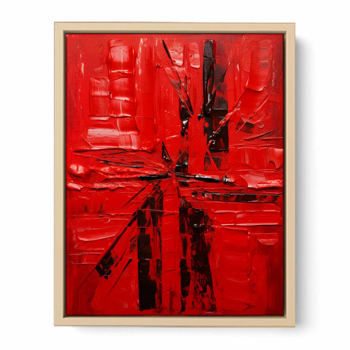 Knife Red Abstract Art Painting