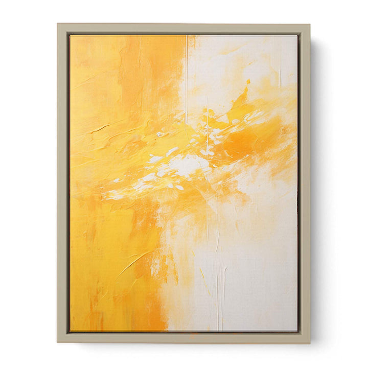 Yellow White Abstract Painting