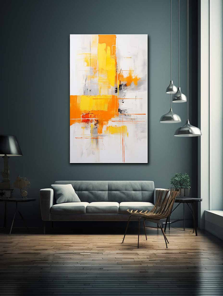 Brown Yellow Abstract Painting