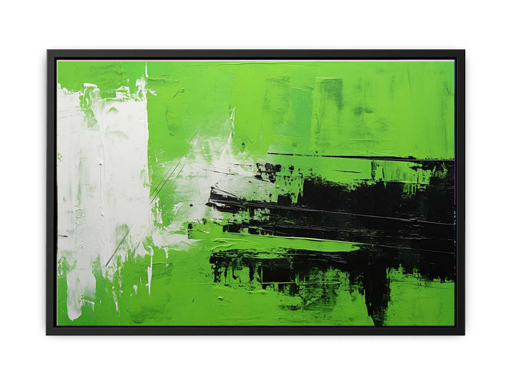 Abstract Painting Green Black
