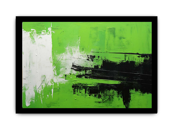 Abstract Painting Green Black