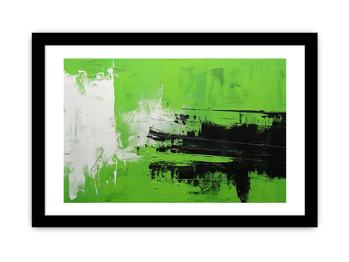 Abstract Painting Green Black