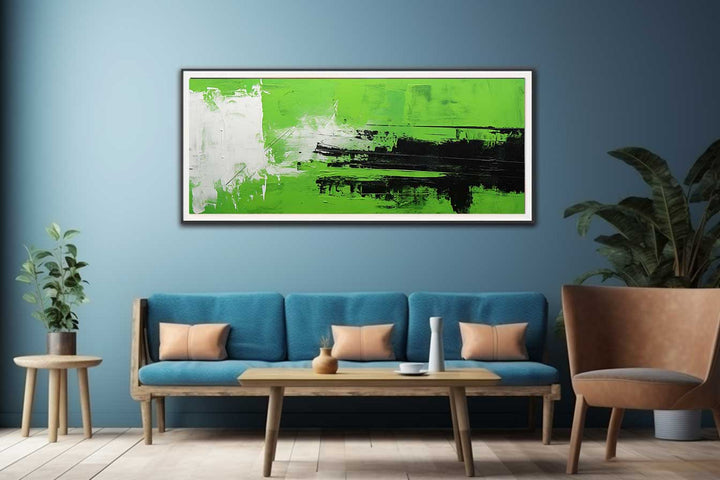 Abstract Painting Green Black