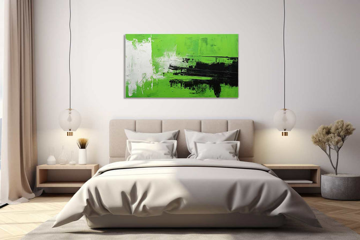 Abstract Painting Green Black