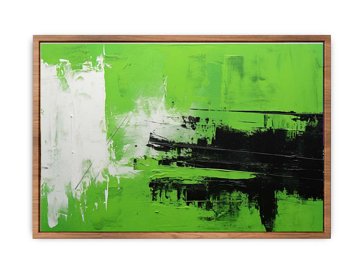 Abstract Painting Green Black