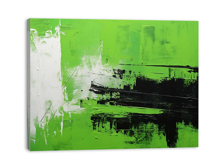 Abstract Painting Green Black