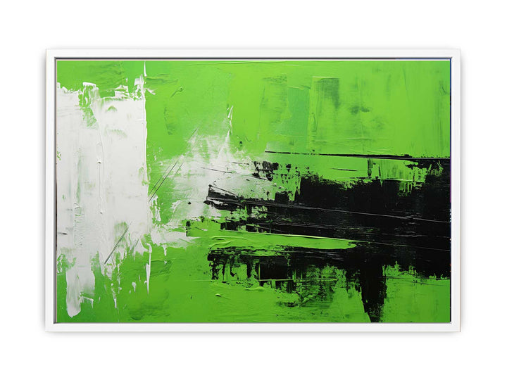 Abstract Painting Green Black