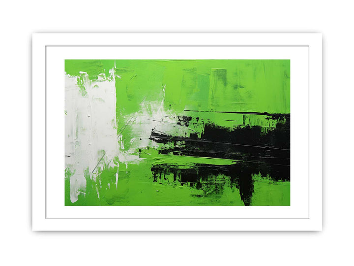 Abstract Painting Green Black