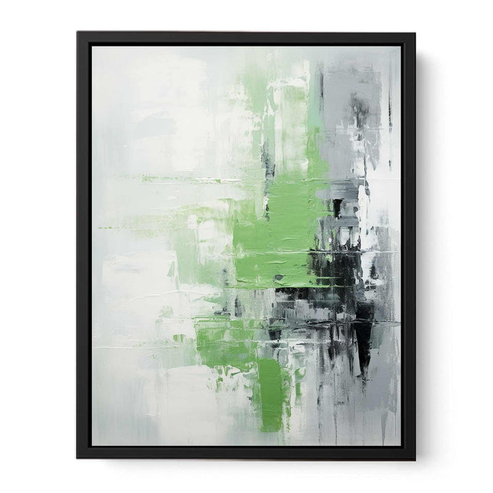 Abstract Green Grey Painting