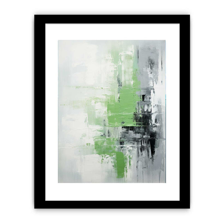 Abstract Green Grey Painting