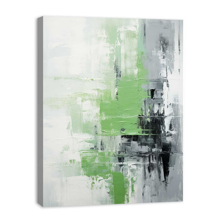 Abstract Green Grey Painting
