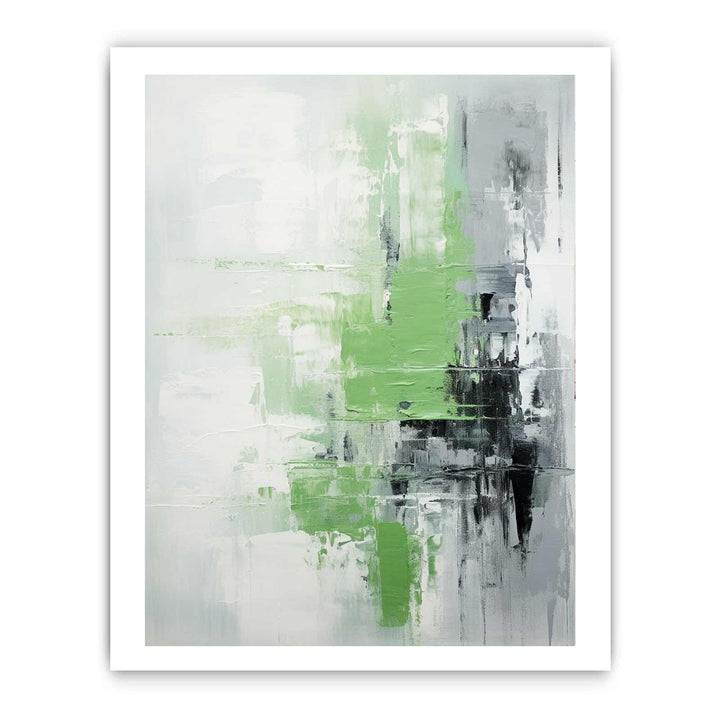 Abstract Green Grey Painting