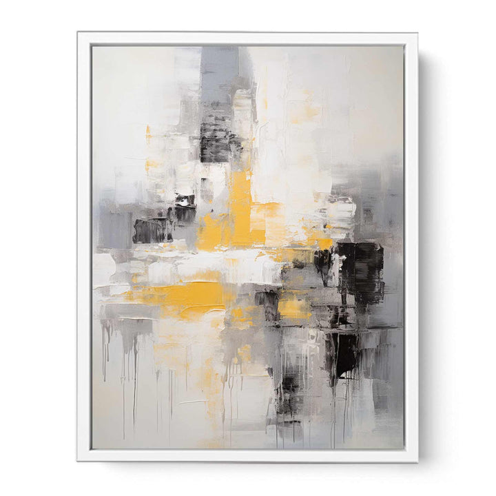 Abstract Painting Yellow Grey