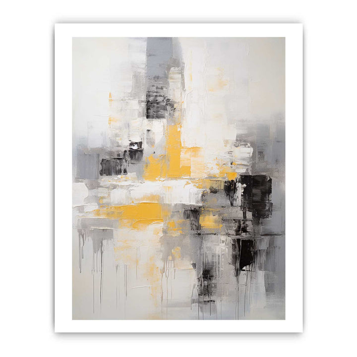 Abstract Painting Yellow Grey