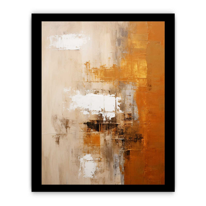 Abstract Painting Green Orange