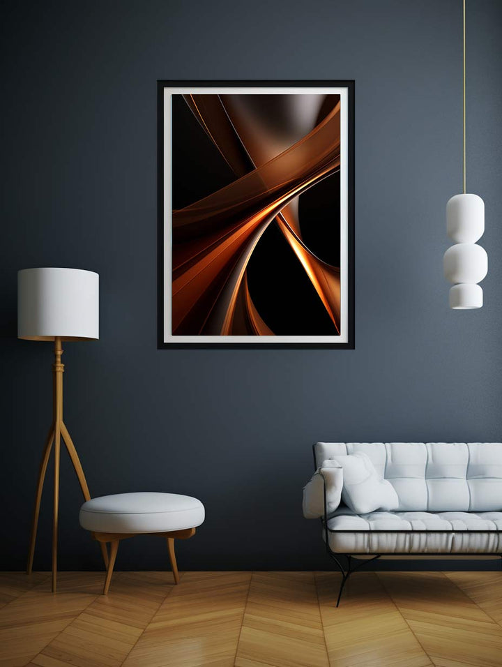 Abstract Brown Black Painting