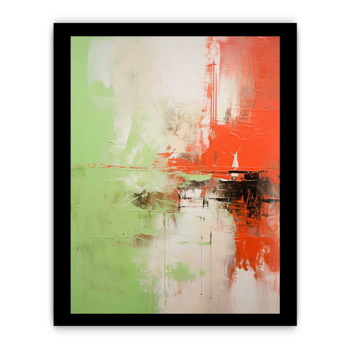 Abstract Painting Red Green