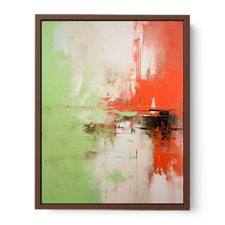 Abstract Painting Red Green