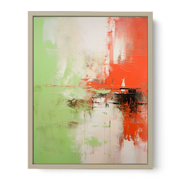 Abstract Painting Red Green