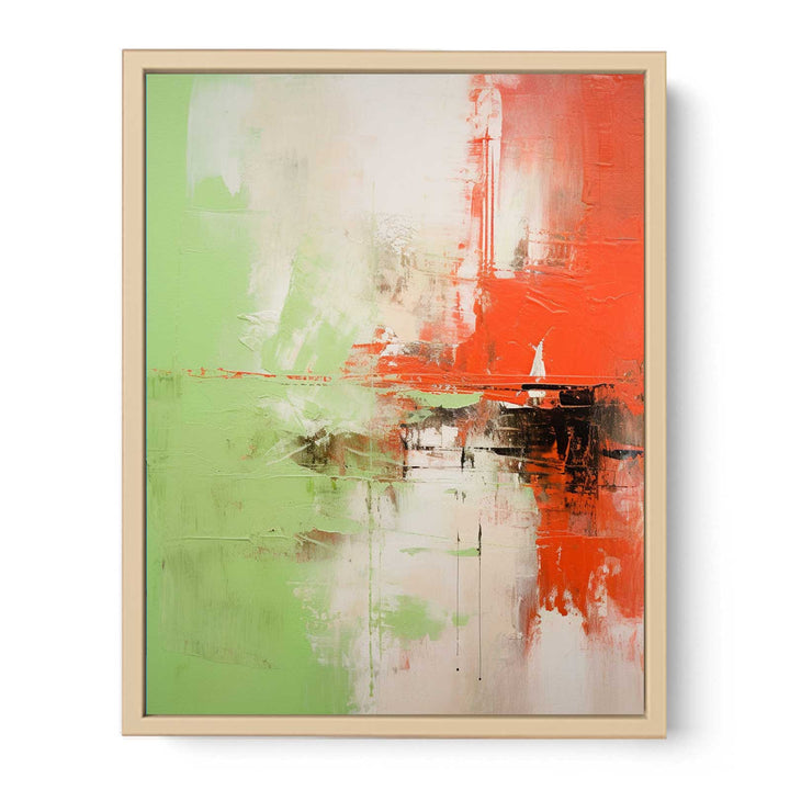 Abstract Painting Red Green