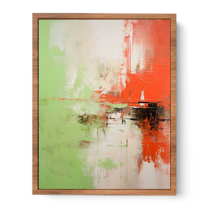 Abstract Painting Red Green