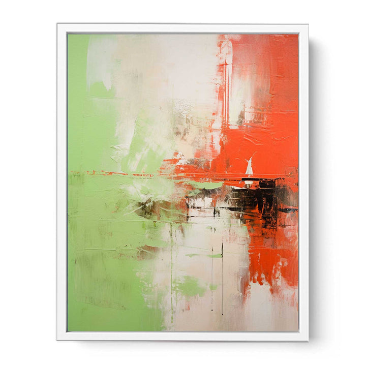 Abstract Painting Red Green