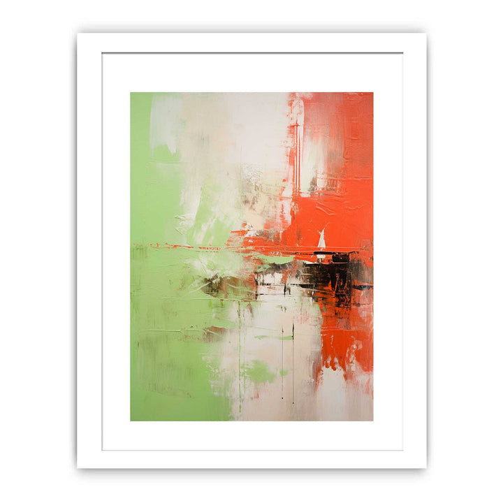 Abstract Painting Red Green