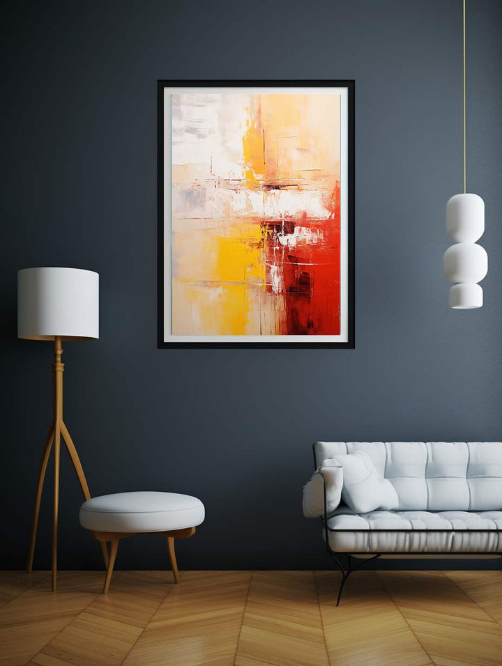 Abstract Painting Yellow Red