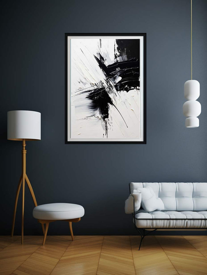 Abstract Painting Black White