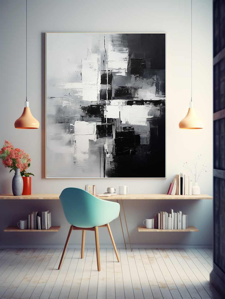 Abstract Black And Grey Painting