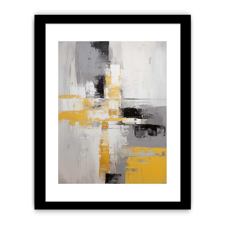 Abstract Painting Grey Yellow
