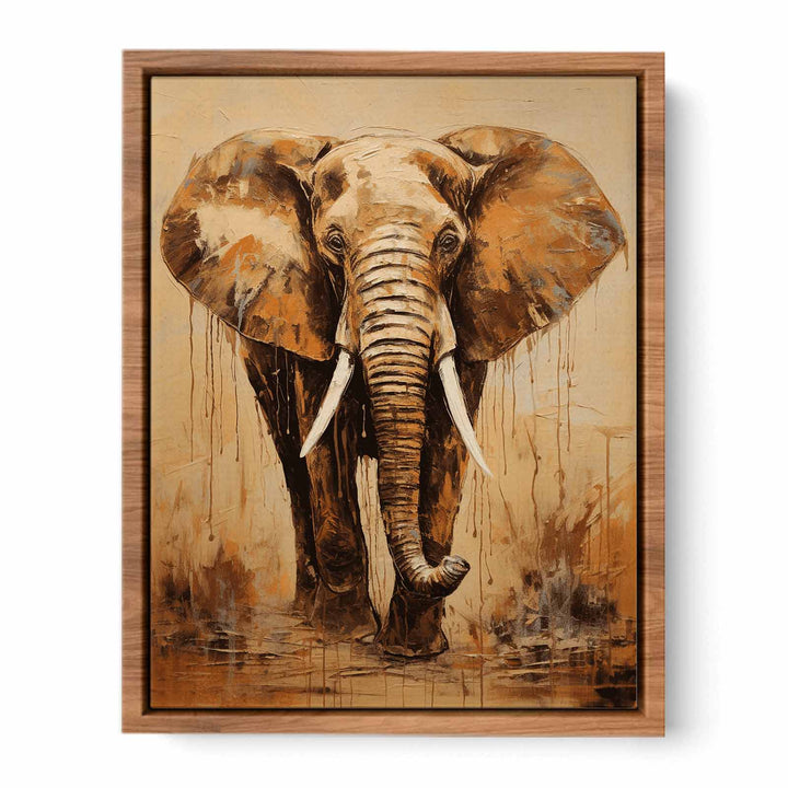 Brown Elephant Modern Art Painting 