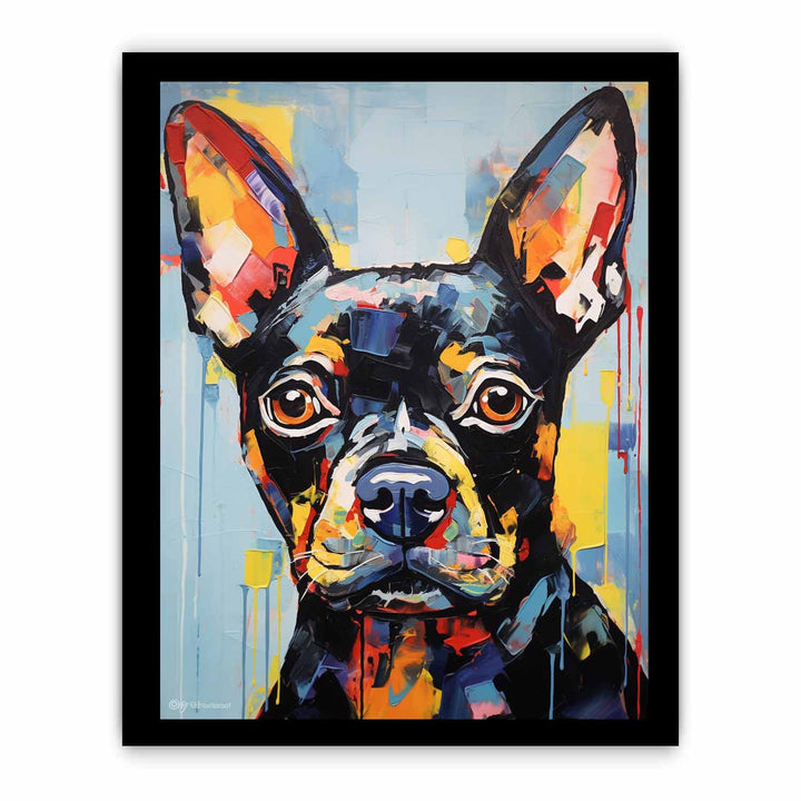 Dog Black Modern Art Painting