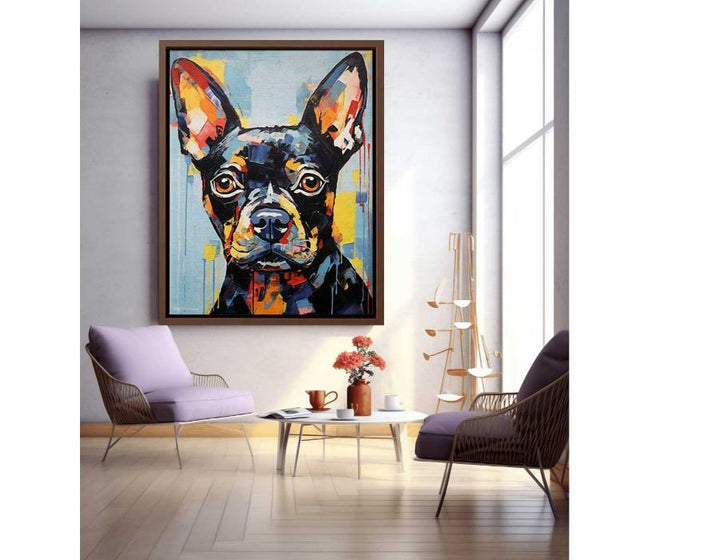 Dog Black Modern Art Painting