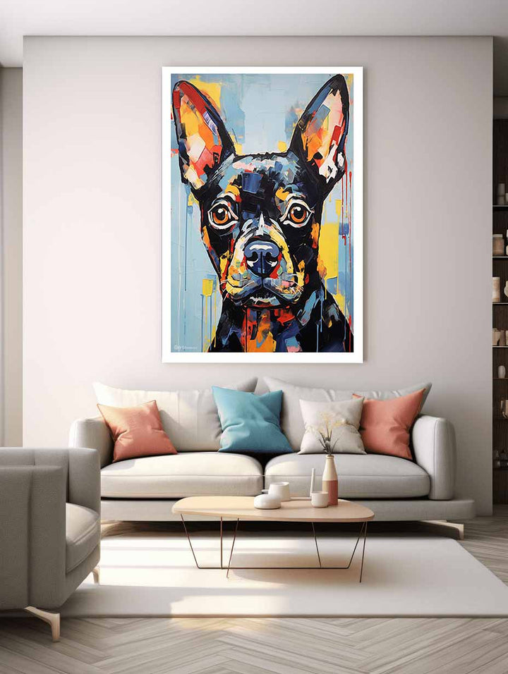Dog Black Modern Art Painting