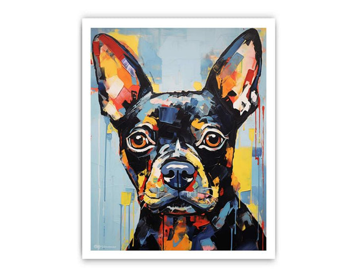 Dog Black Modern Art Painting