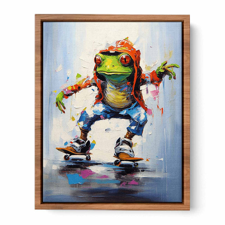 Frog Skates Modern Art Painting 
