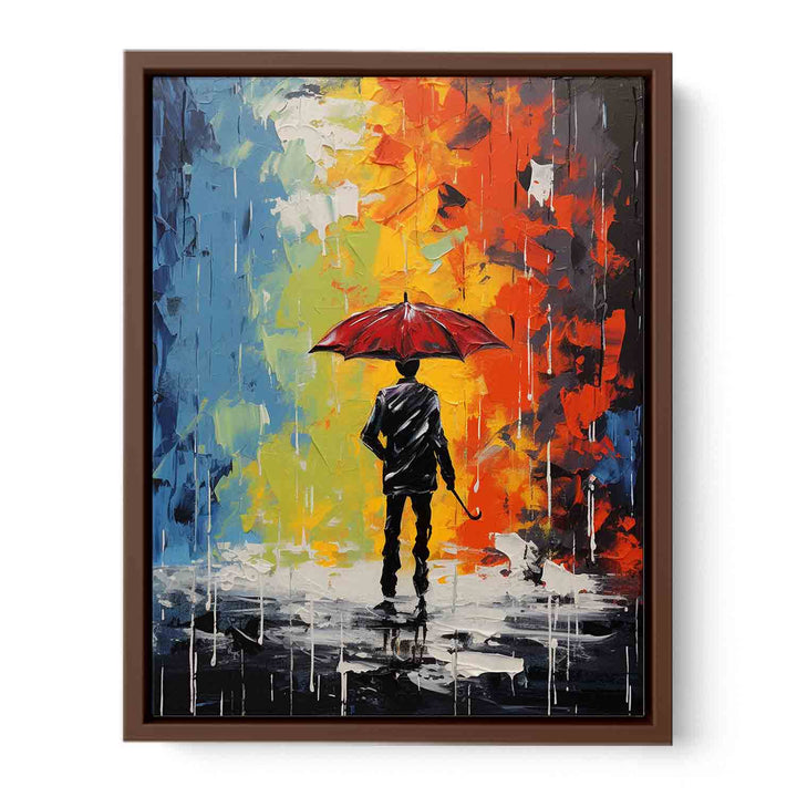 Man Umbrella Modern Art Painting