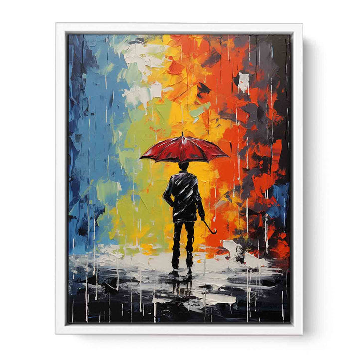 Man Umbrella Modern Art Painting
