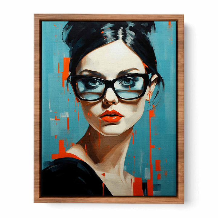 Modern Girl Glasses Art Painting 