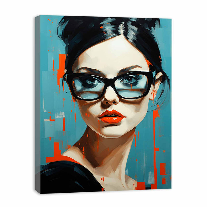 Modern Girl Glasses Art Painting 