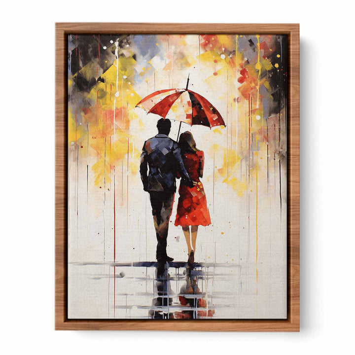 Modern art Umbrella Couple Painting 