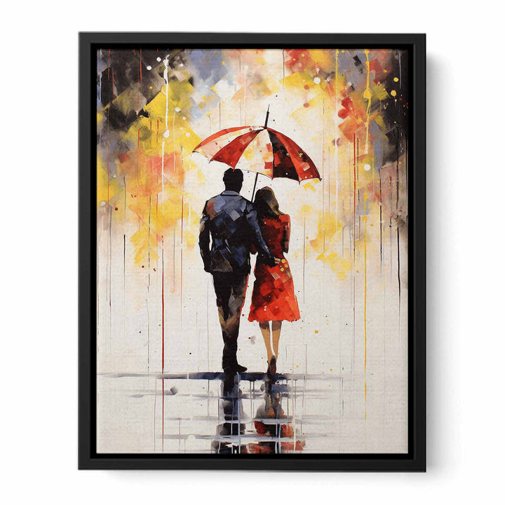 Modern art Umbrella Couple Painting 